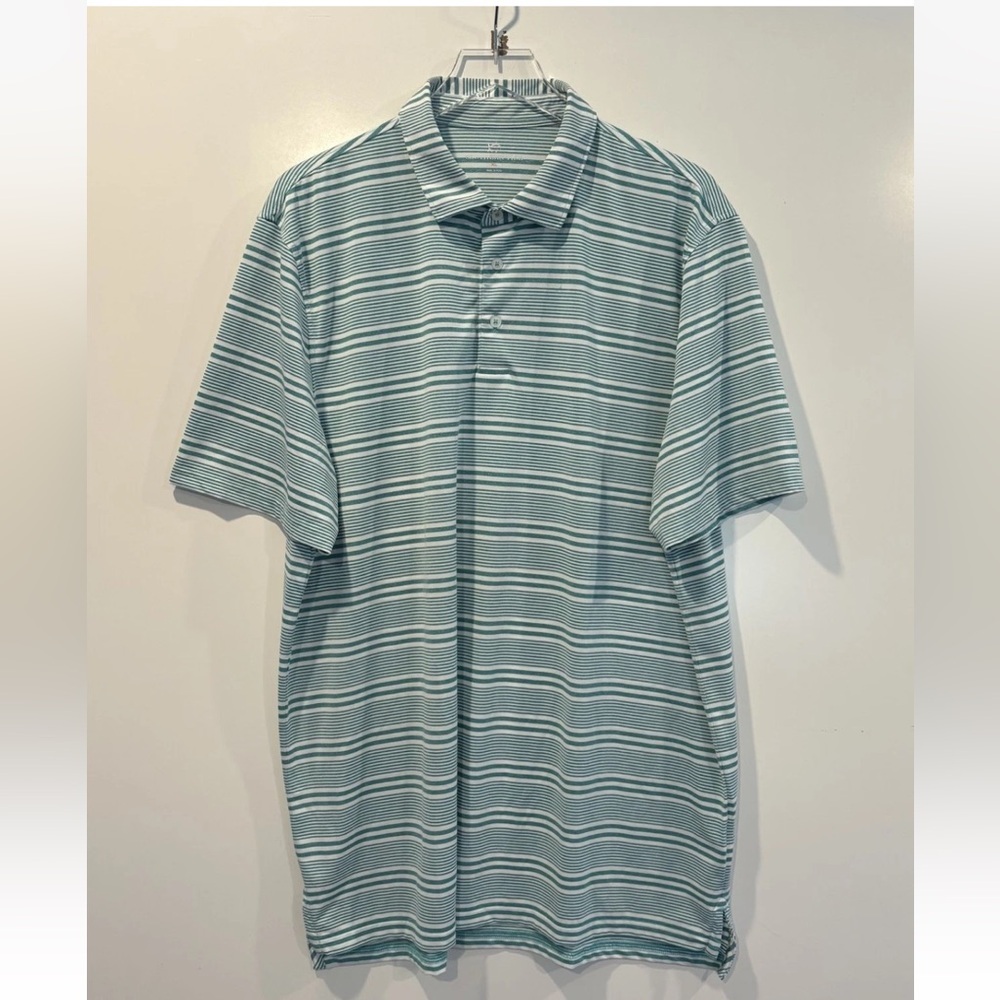 Southern Tide Green‎ White Striped Polo Shirt Golf Mens Size XL